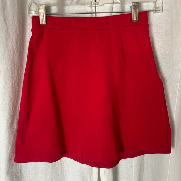 NWT Urban Outfitters Red Ponte Knit Mini Skirt Size Small - Picture 1 of 5